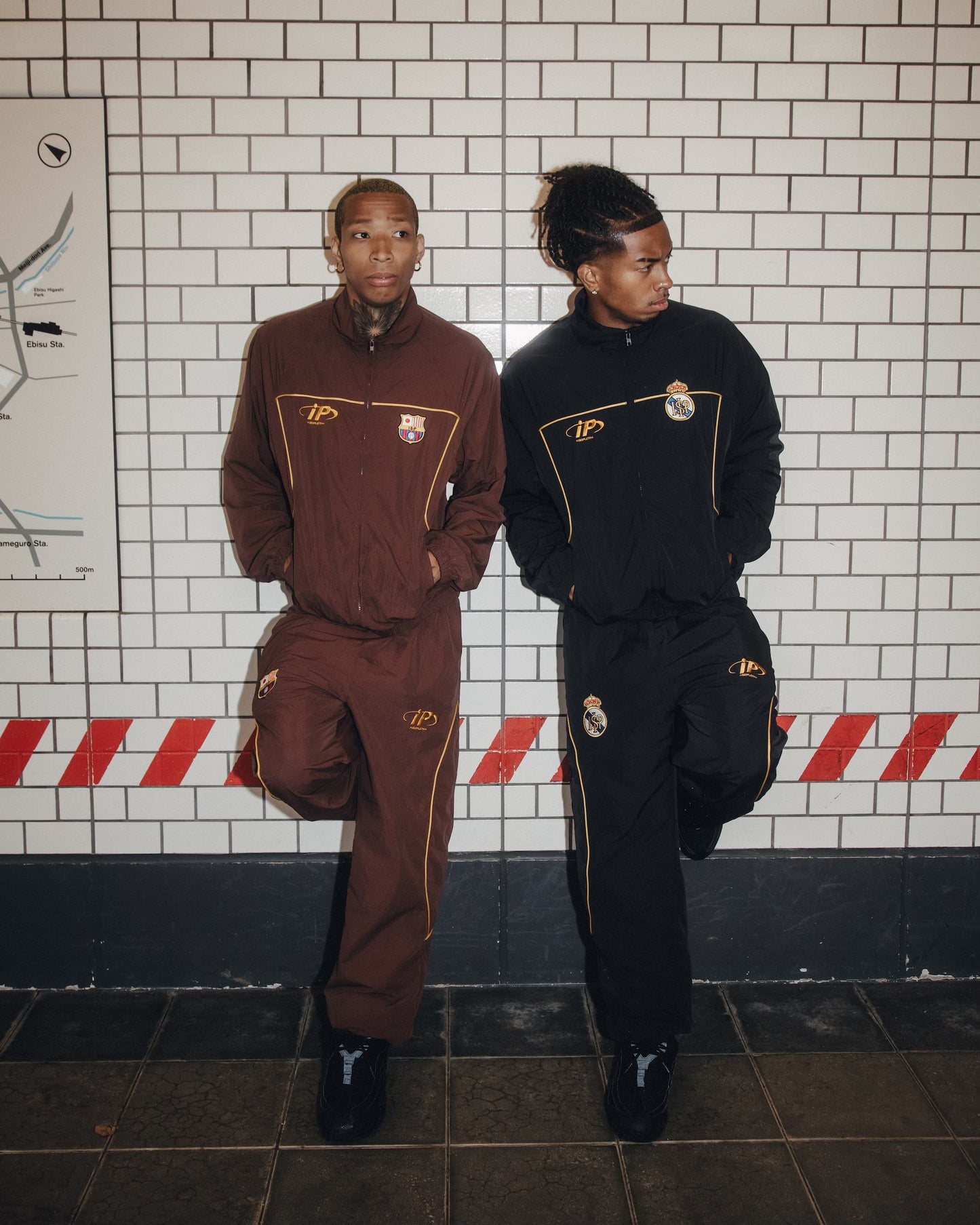 iP El Clásico Nylon Track Pants-Brown