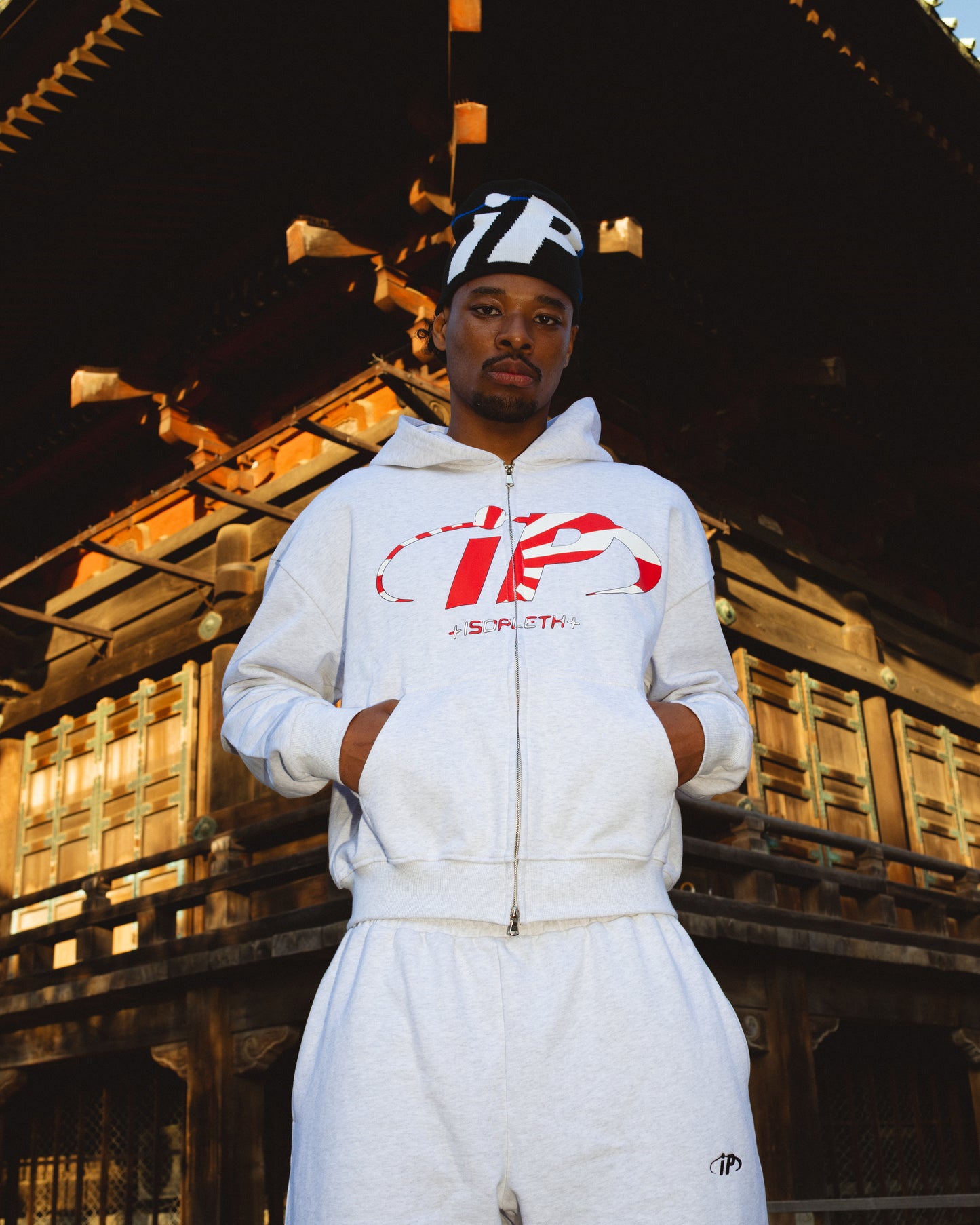 iP Sunrise zip up hoodie-Gray