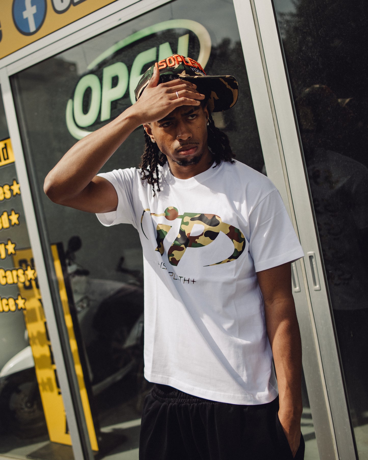 iP Camo Logo Tee-White